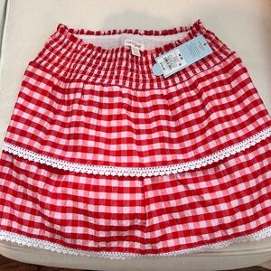 Red and white gingham skirt